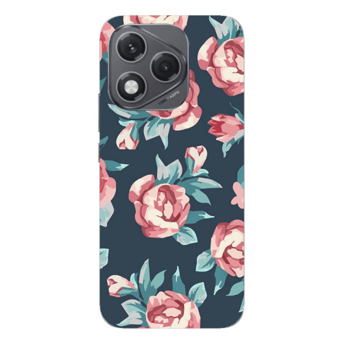 Honor 400 Lite Purple roses Transparent Silicone TPU Θήκη